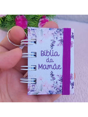 Arquivo em PDF Mini Bíblia Chaveiro Dia das Mães - Roxa