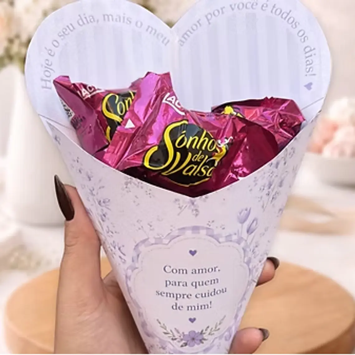 Arquivo em pdf Buquê Cone Dia das Mães 1