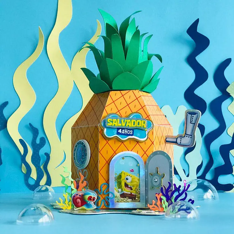 Arquivo de Corte -Caixa Abacaxi Bob esponja 1