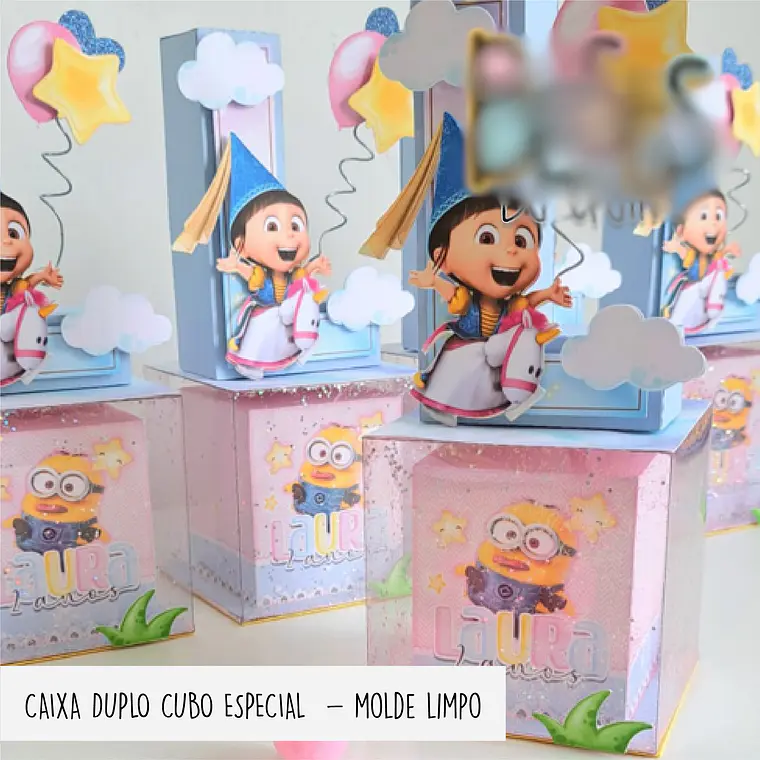 Arquivo de Corte Caixa Duplo Cubo Especial - Molde Limpo 1