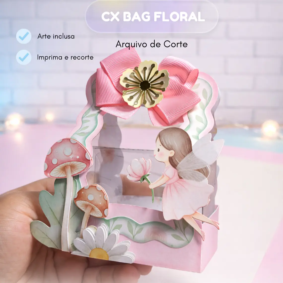 Arquivo de Corte digital CAIXA BAG FLORAL 1