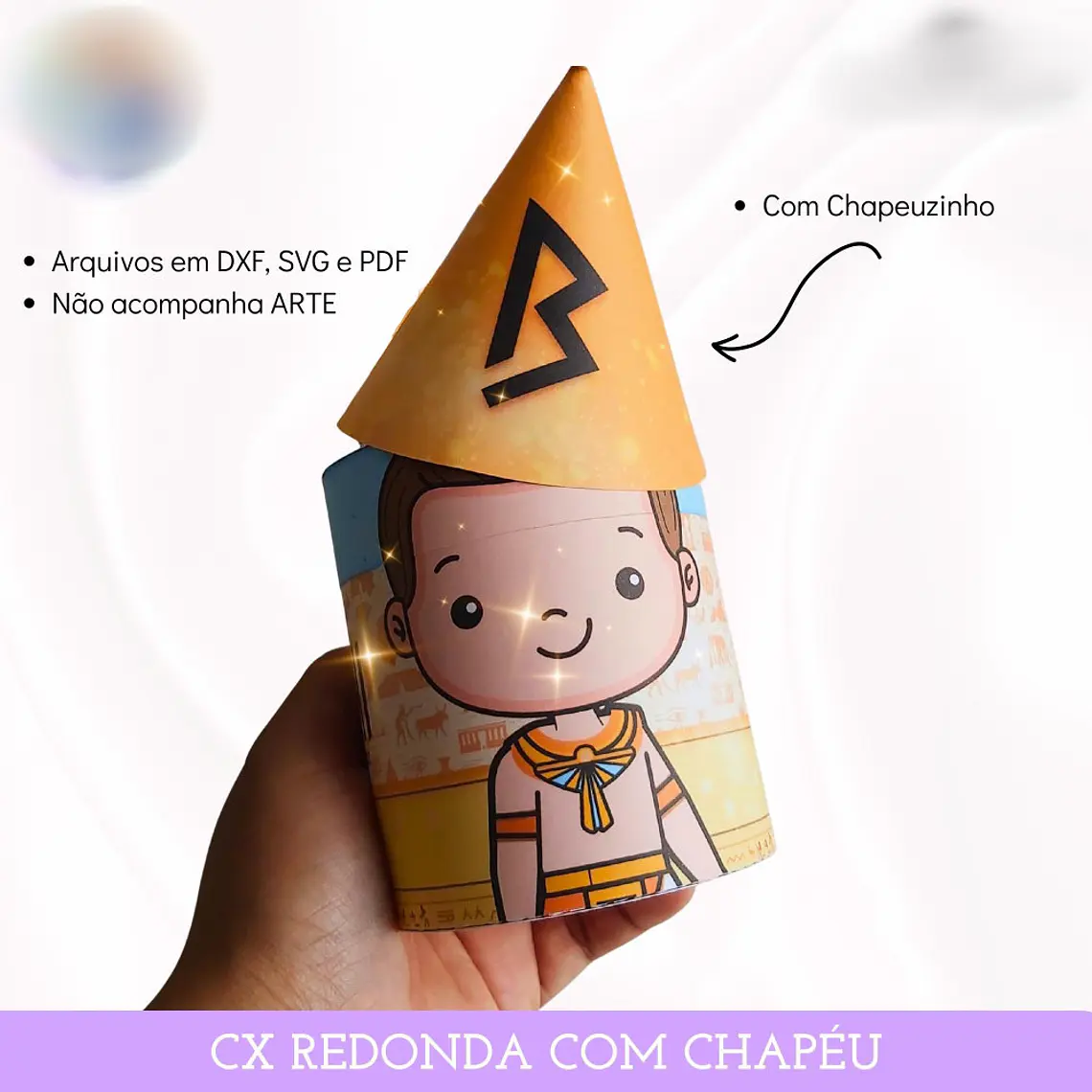 Arquivo de Corte Caixa Redonda om Chapéu 1