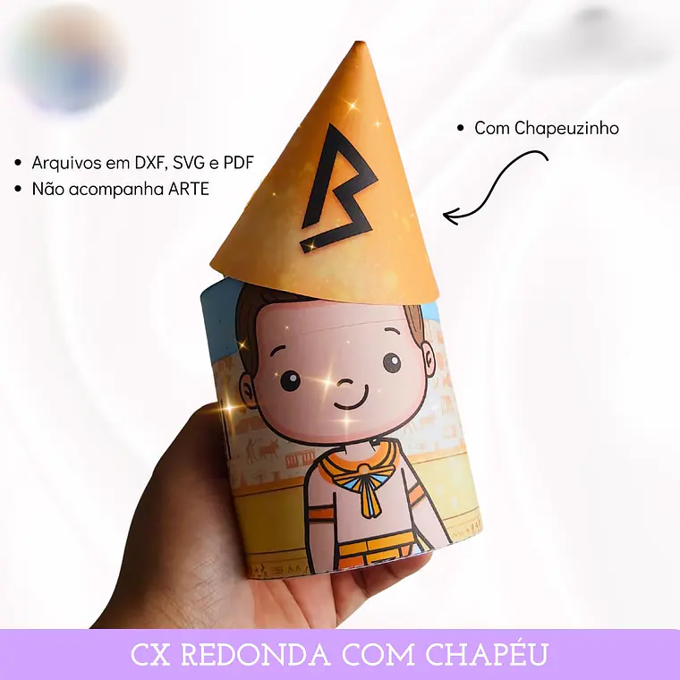 Arquivo de Corte Caixa Redonda om Chapéu 1