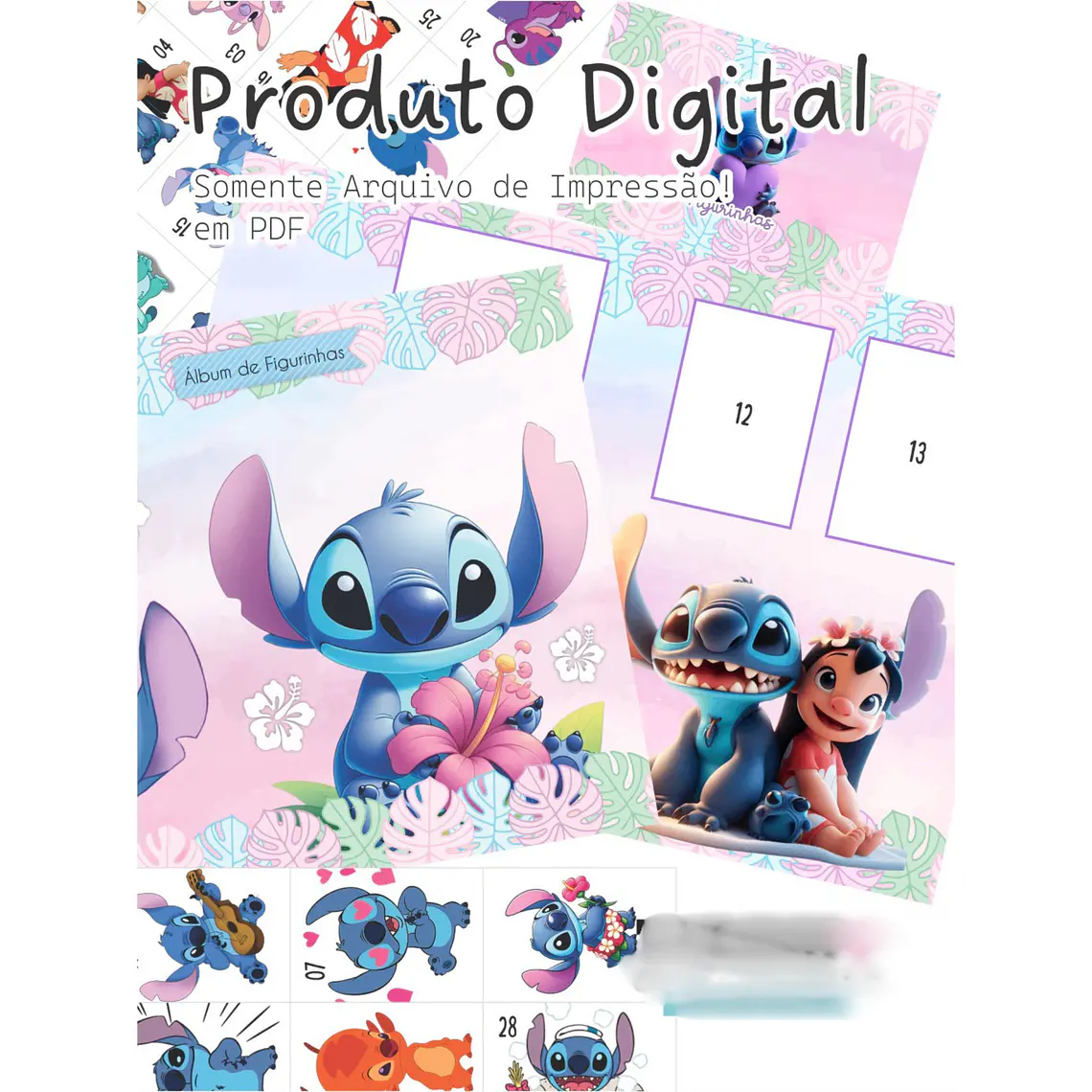 Arquivo Digital Álbum de Figurinhas Stitch 1