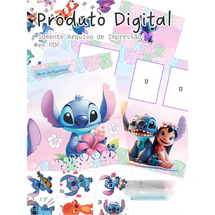 Arquivo Digital Álbum de Figurinhas Stitch