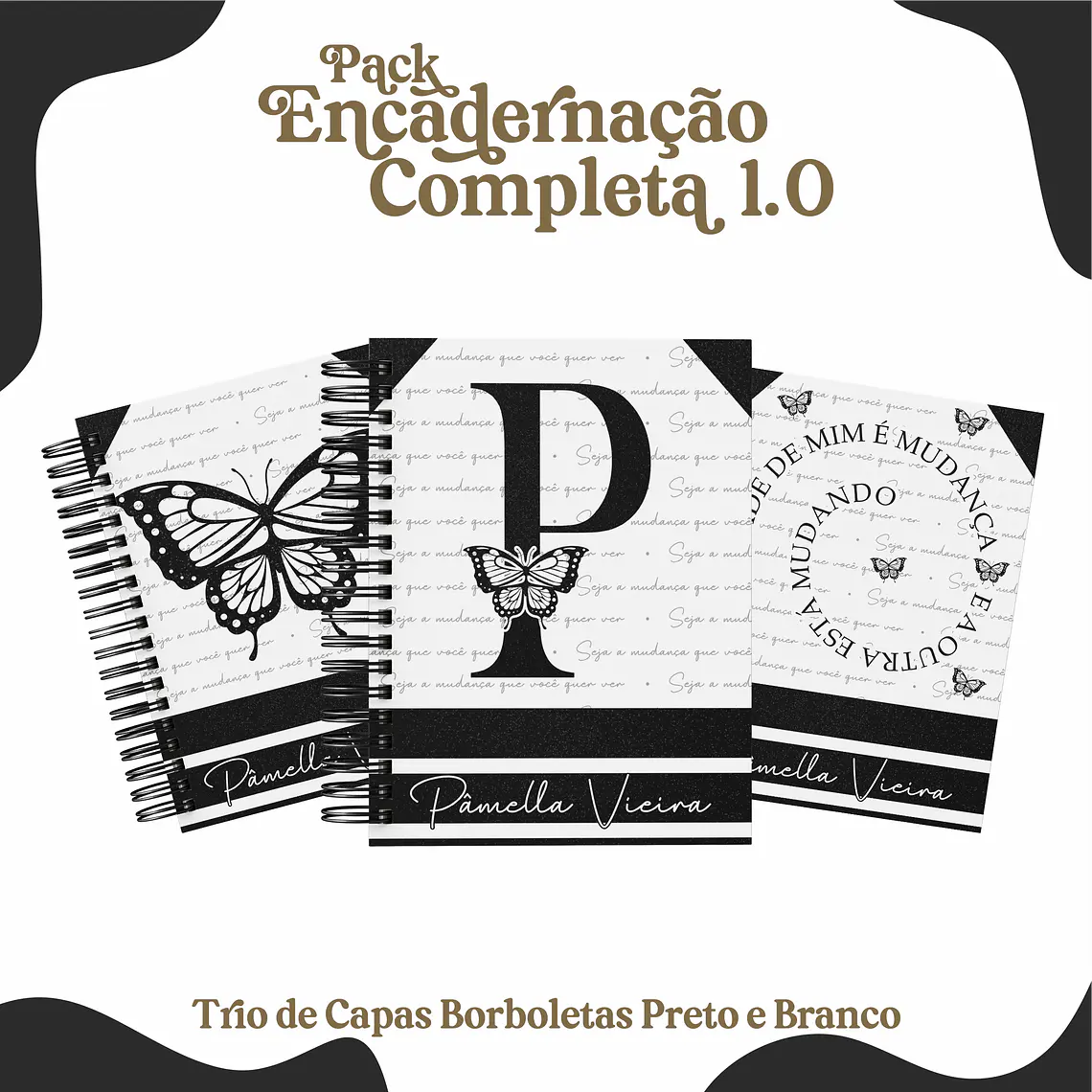 Arquivo Digital Combo Capas Borboletas PeB 1