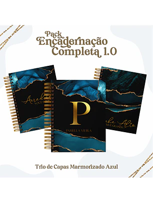 Arquivo Digital Combo Capas Mármore Azul