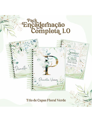 Arquivo Digital Combo Capas Floral Verde