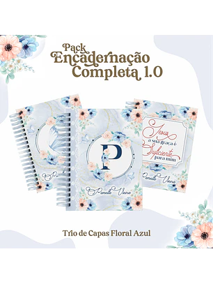 Arquivo Digital Combo Capas Floral Azul 