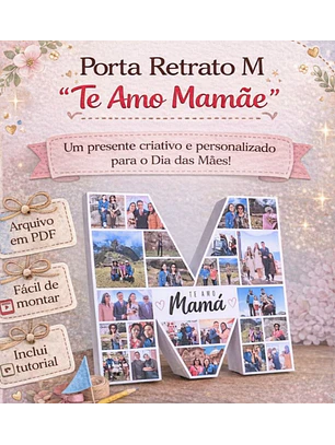 Arquivo de Corte Porta Retrato M de Mãe 