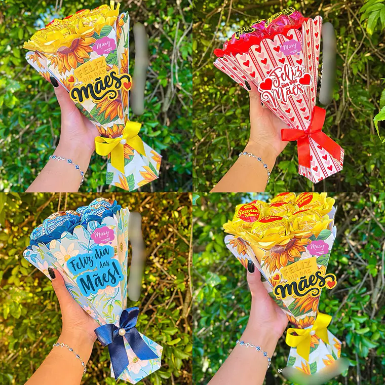 Arquivo de Corte Buquê de Bombons Dia das Mães 1