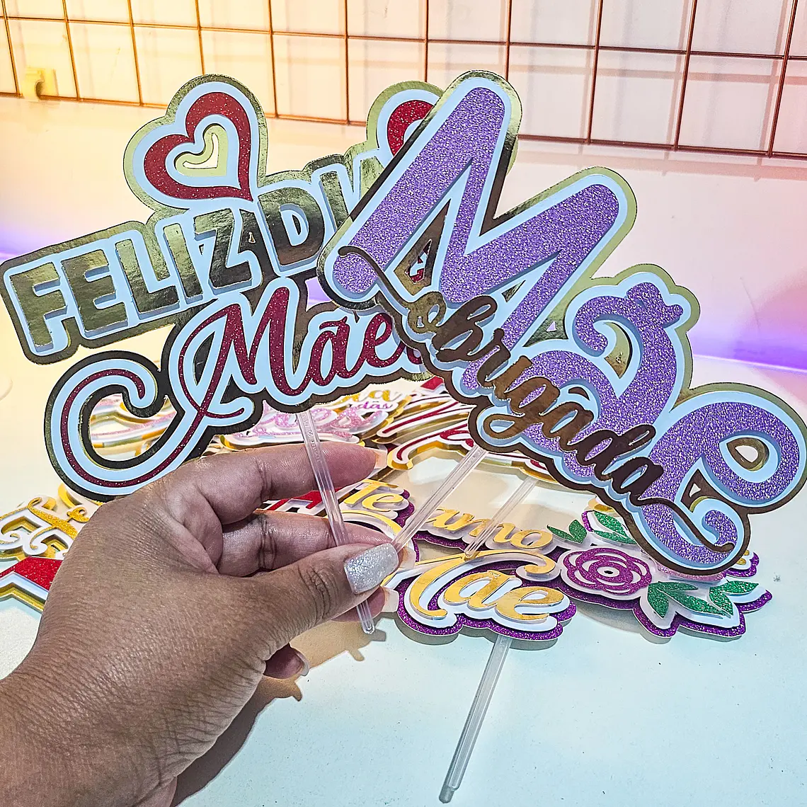 Combo Arquivos 6 Topos de Bolo Dia das Mães 1