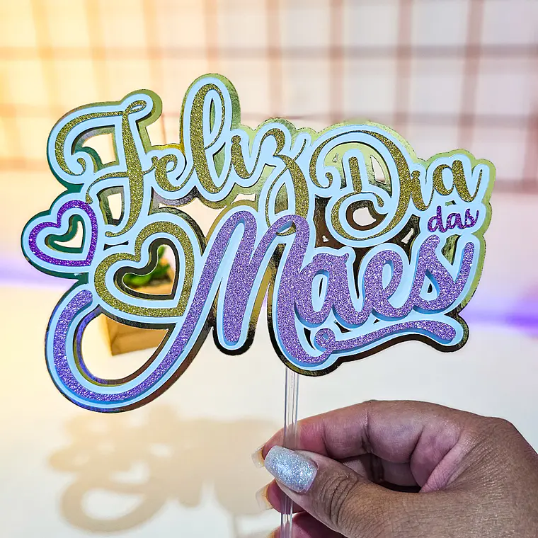 Combo Arquivos 6 Topos de Bolo Dia das Mães 2