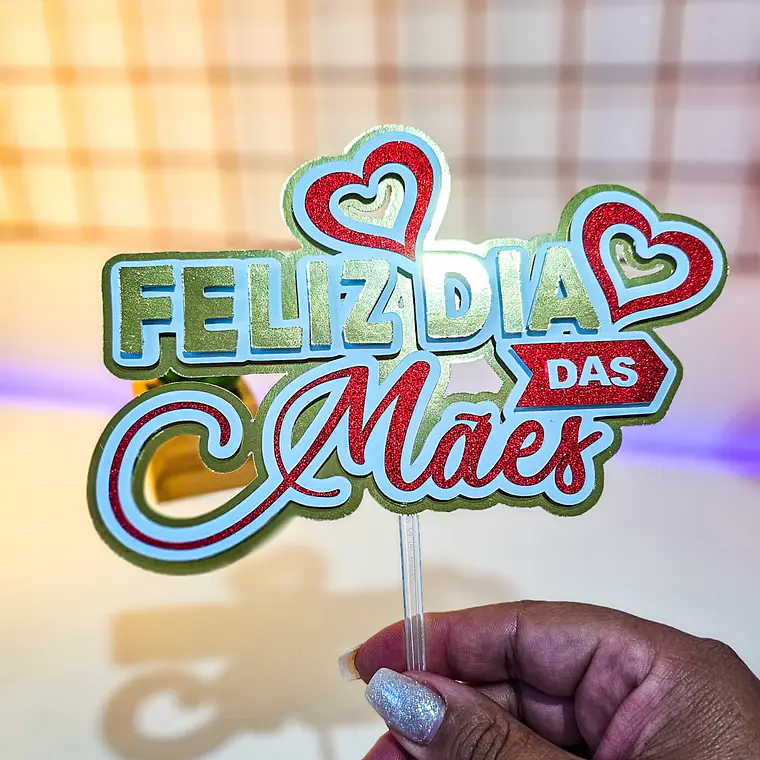 Combo Arquivos 6 Topos de Bolo Dia das Mães 4