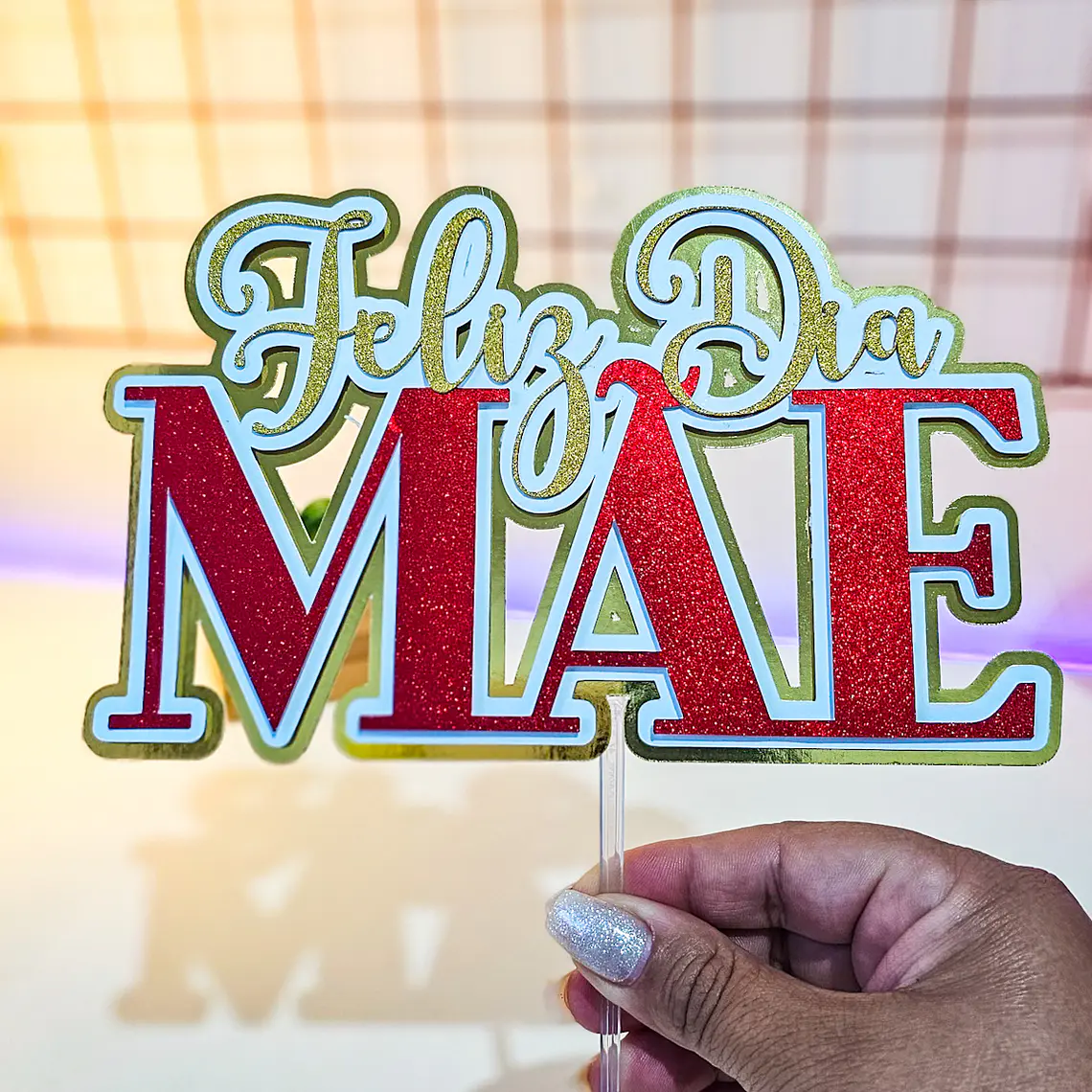 Combo Arquivos 6 Topos de Bolo Dia das Mães 6