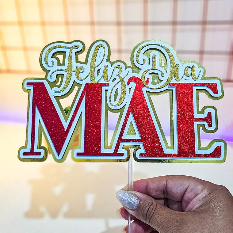 Combo Arquivos 6 Topos de Bolo Dia das Mães 6