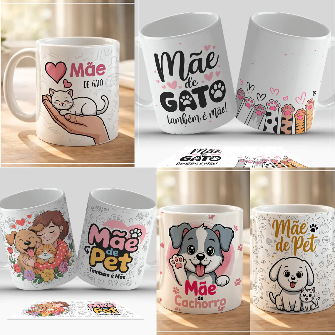 Artes Sublimação de Canecas - Mãe de Pet 1