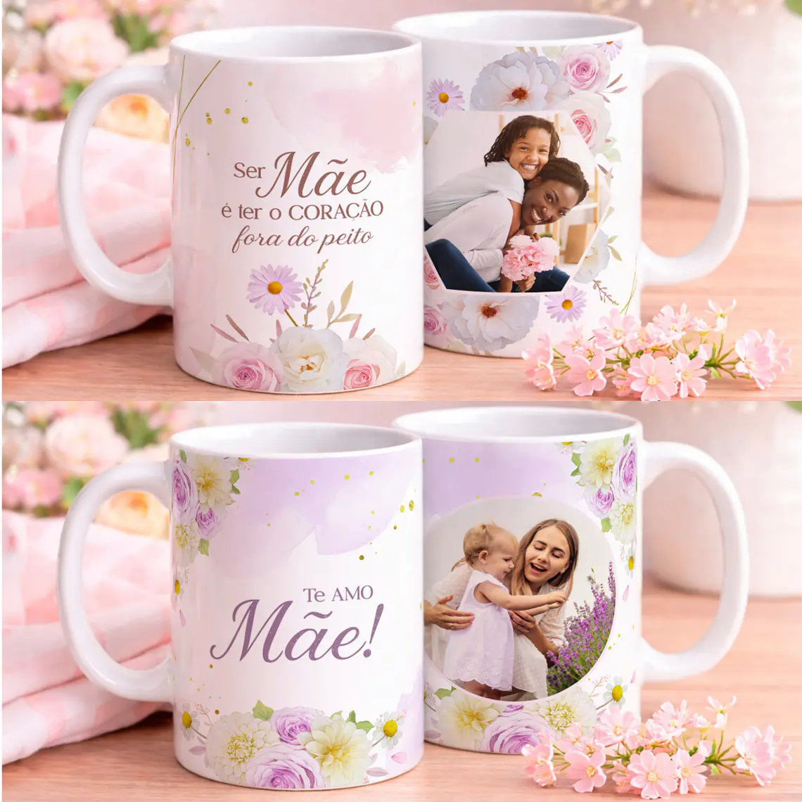 Pack 20 Artes Canecas Vintage - Dia das Mães 1