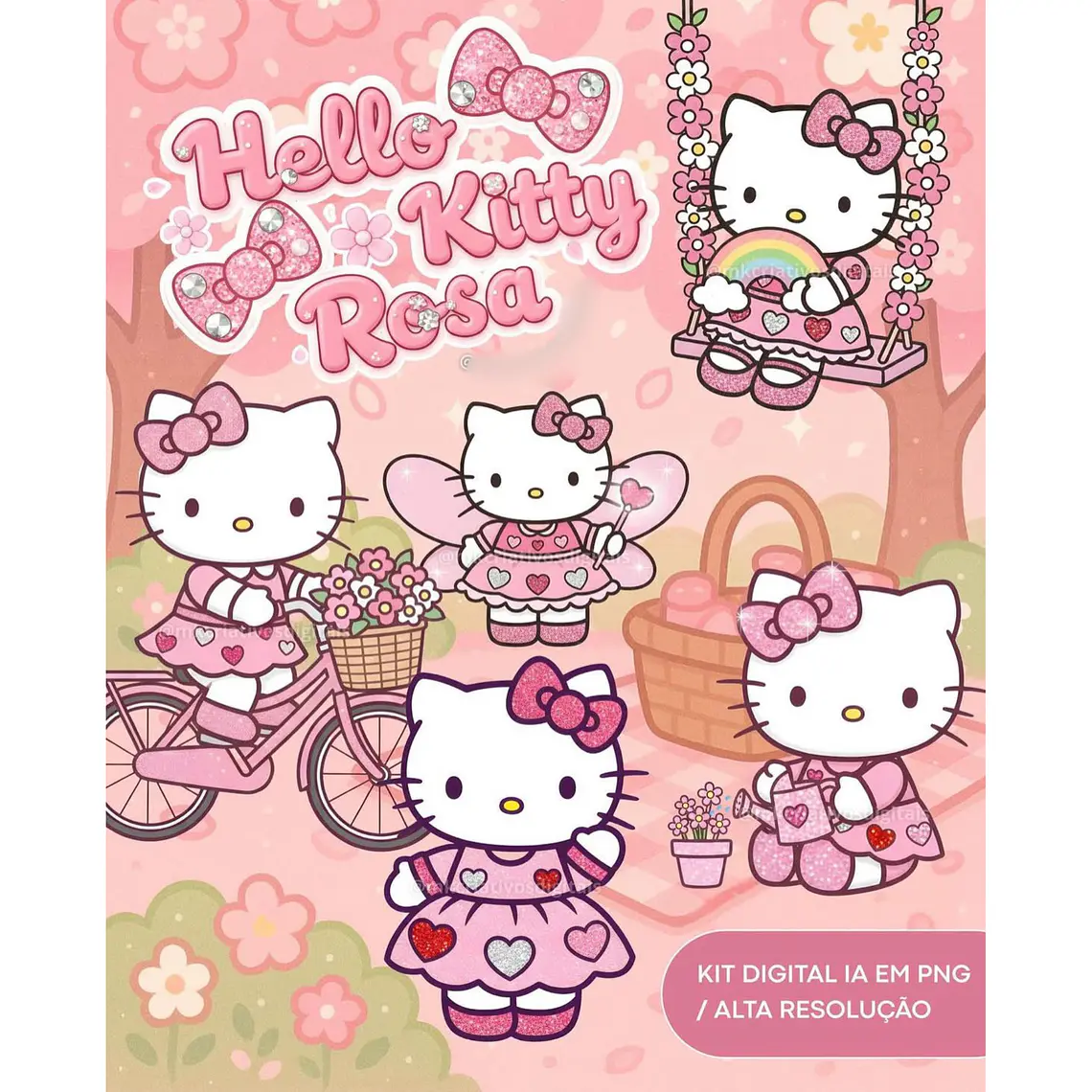 Kit Digital Hello Kitty Rosa 1