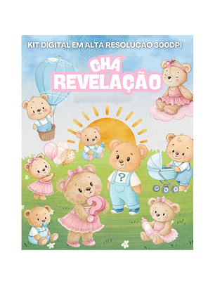 Kit Digital Ursinho Chá Revelação