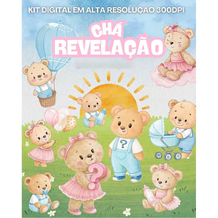 Kit Digital Ursinho Chá Revelação