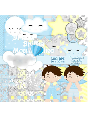 Kit Digital Brilha Brilha Estrelinha Menino