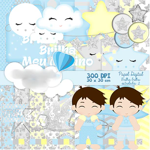 Kit Digital Brilha Brilha Estrelinha Menino