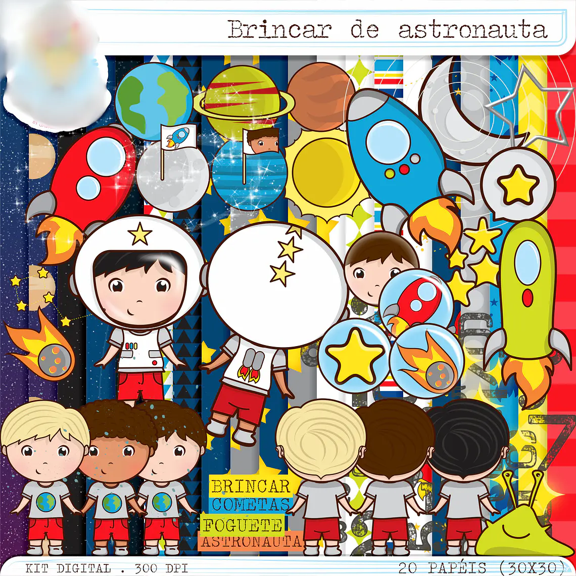 Kit Digital Brincar de Astronauta 1