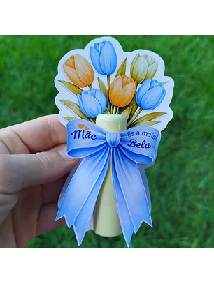 Arquivo Digital Tag tulipa azul, Mãe és a mais bela