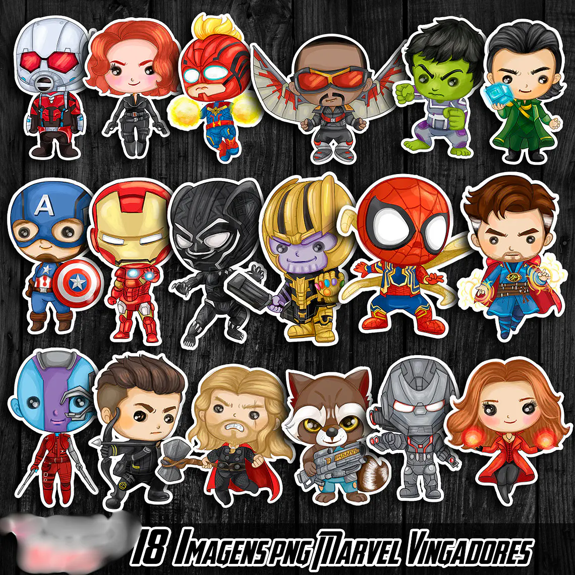 Kit Digital Vingadores Cute 1