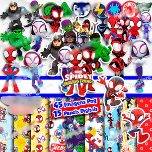 Kit Digital Homem Aranha e Seus Amigos
