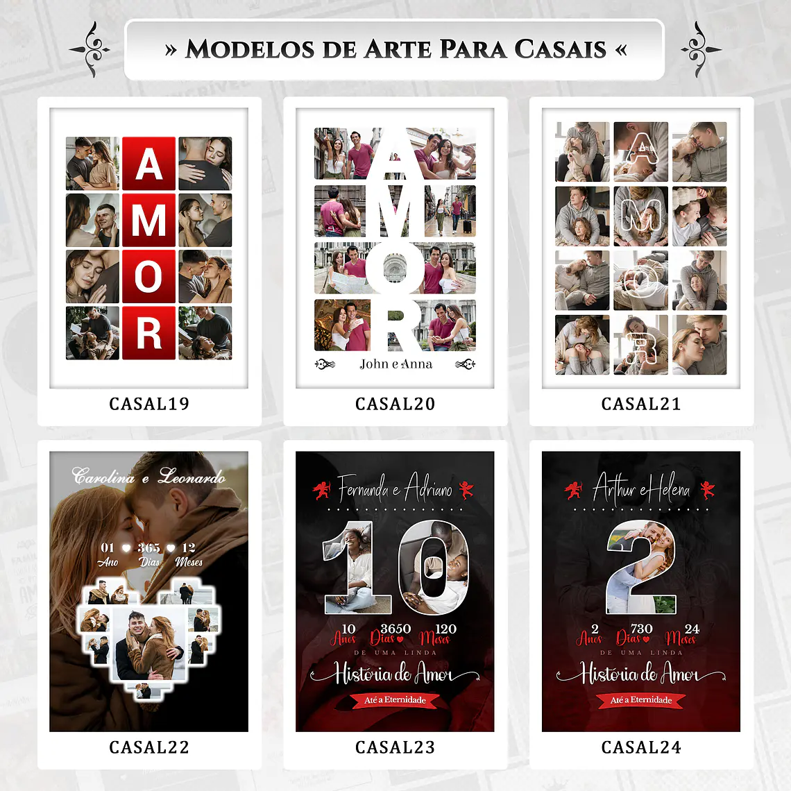 Combo de Arquivos de Quadros Dia dos Namorados 2
