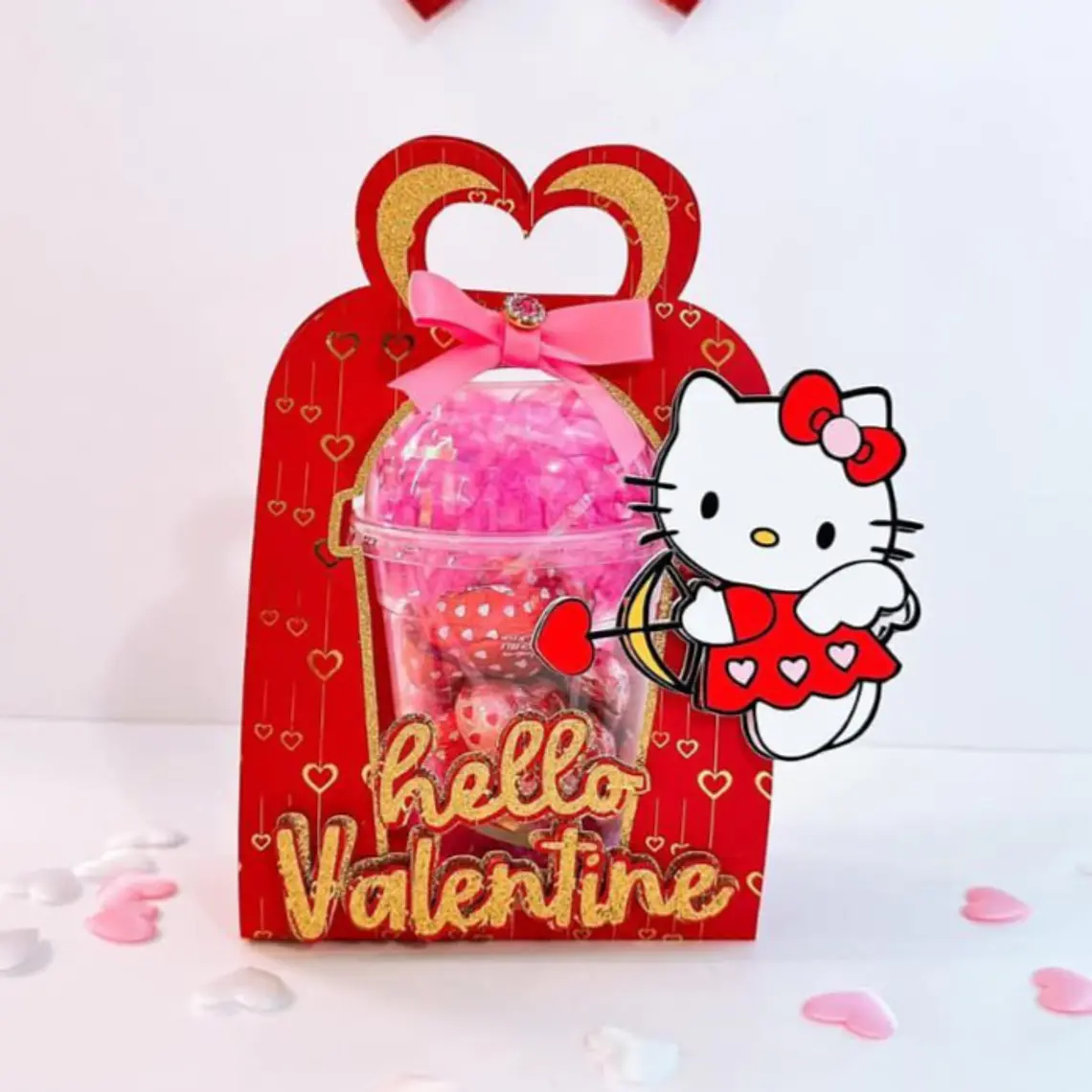 Arquivo de Corte Porta Copo Bolha Hello Kitty Cúpida 1