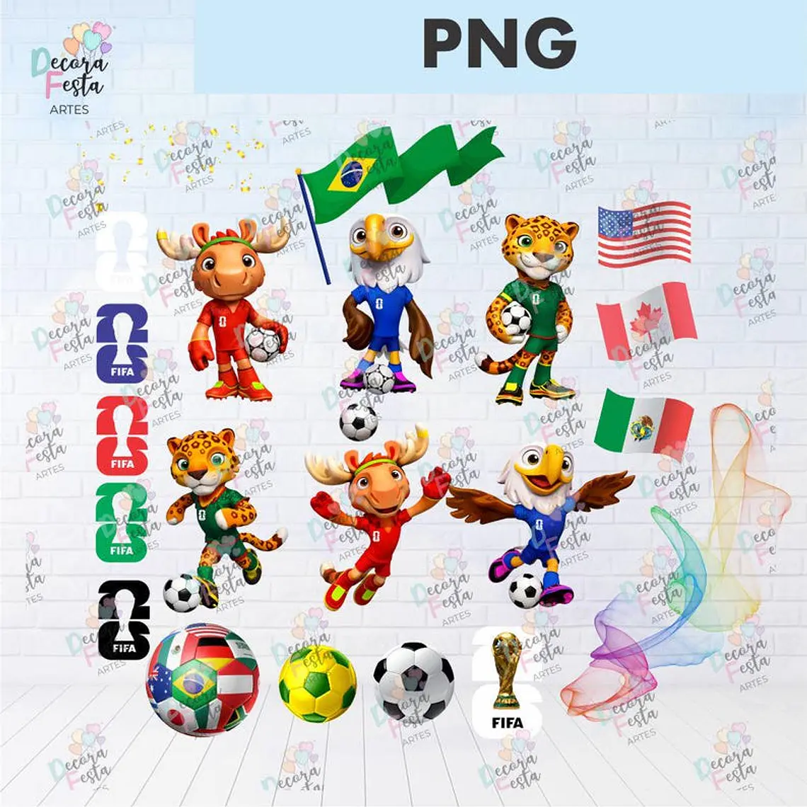 Kit Digital Mascotes da Copa 1