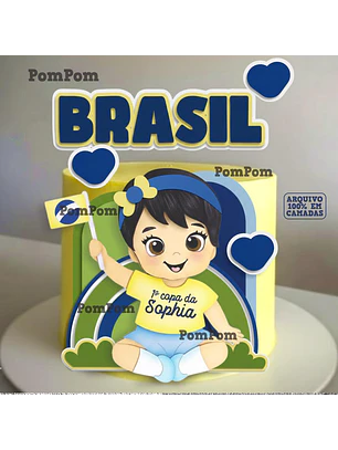 Arquivo de Corte topo de bolo Brasil Baby Menina 