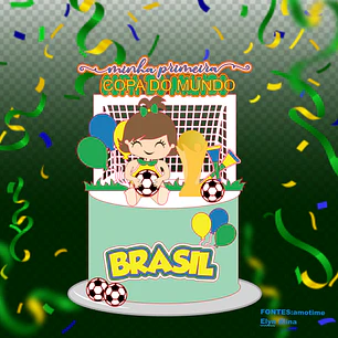Arquivo Topo de Bolo Copa do Mundo  1ª Copa Menina