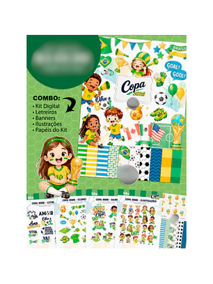 Kit Digital Combo Ilustração Copa do Mundo 2026