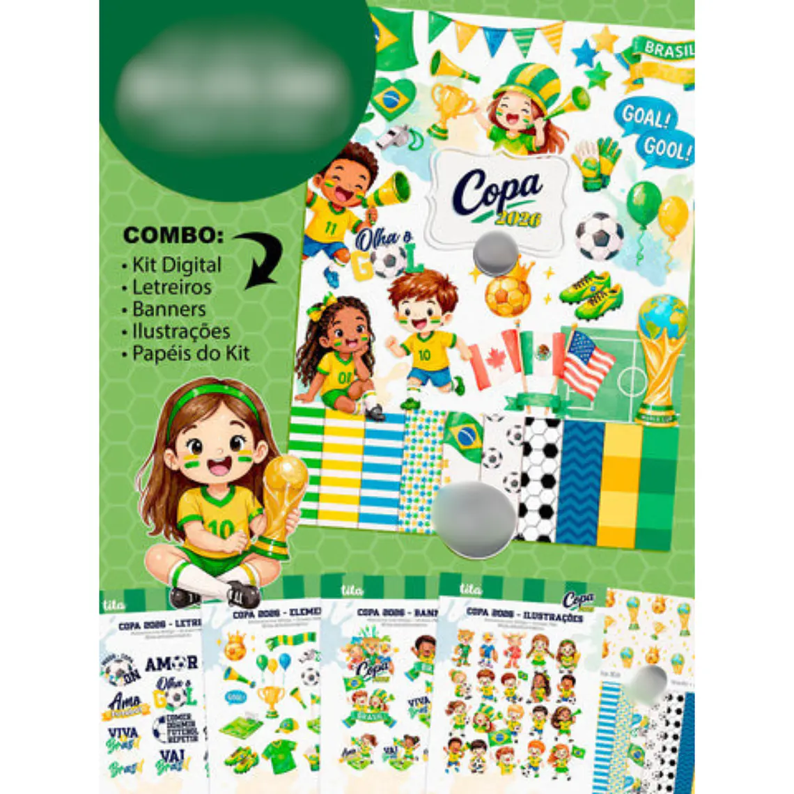 Kit Digital Combo Ilustração Copa do Mundo 2026 1