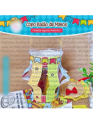 Arquivo Festa Junina Copo Balão de Mimos