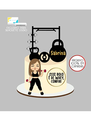 Arquivo Topo de Bolo Fitness em Camadas