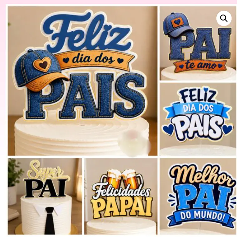 Pack Arquivos Topo de Bolo Dia dos Pais 1