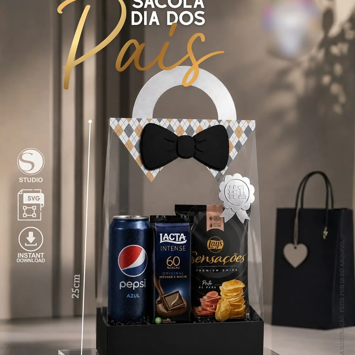 Arquivo Sacola Acetato Cesta Gravata Borboleta Preta 1