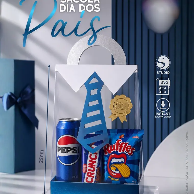 Arquivo Sacola Acetato Cesta Gravata Azul 1