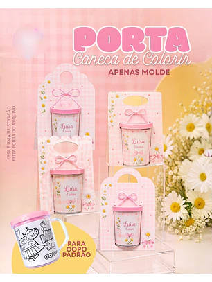 Arquivo de Corte Porta Caneca de Colorir