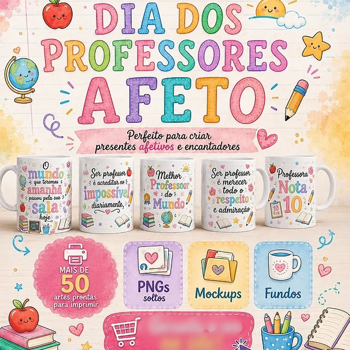 Arquivo Sublimação Pacote Dia dos Professores Afeto 1