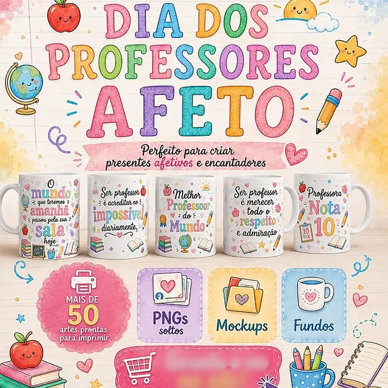 Arquivo Sublimação Pacote Dia dos Professores Afeto 1
