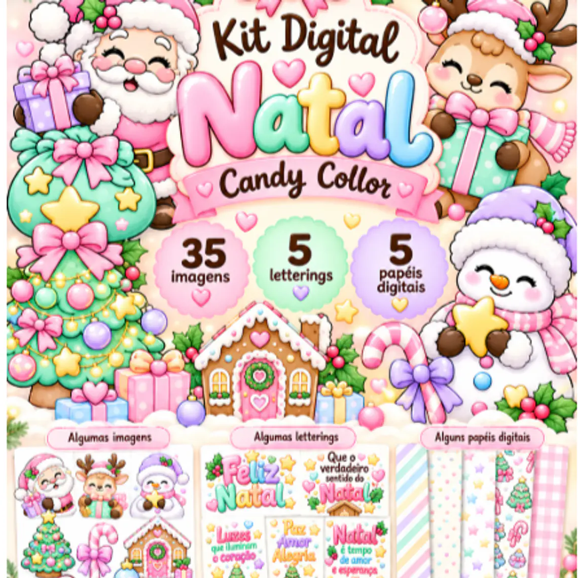 Kit Digital Natal Candy Color 1