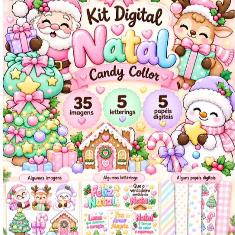Kit Digital Natal Candy Color 1