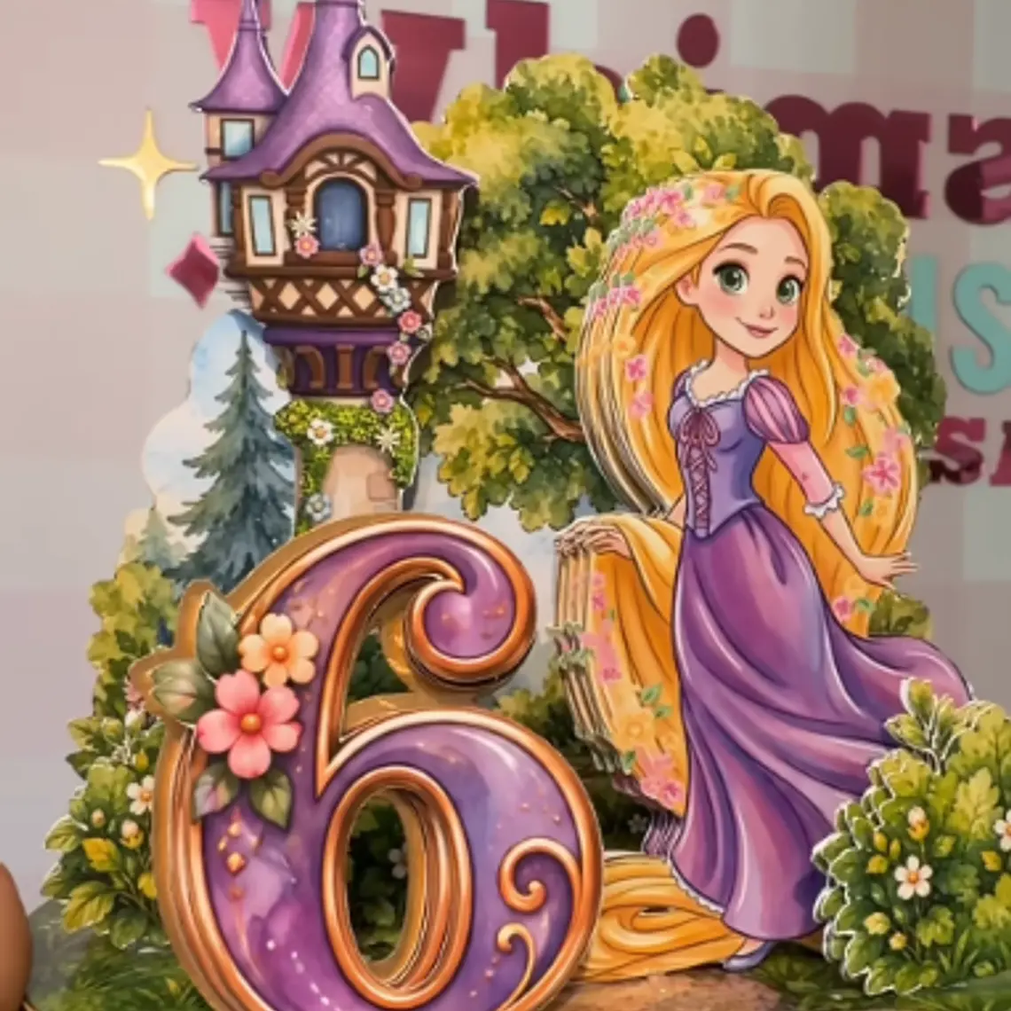 Arquivo Topo de Bolo Cenário Rapunzel/Enrolados 1