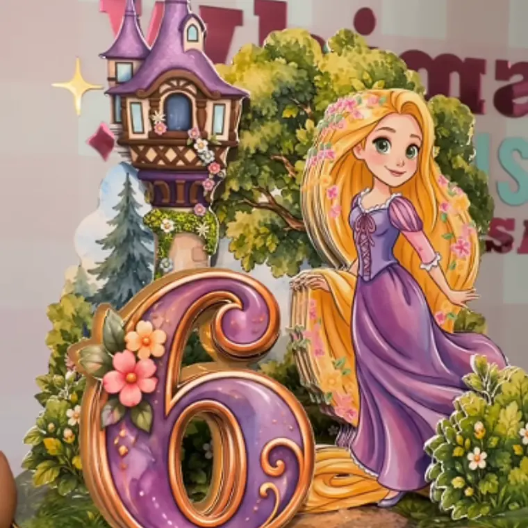 Arquivo Topo de Bolo Cenário Rapunzel/Enrolados 1